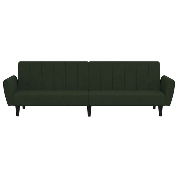 vidaXL 2-Seater Sofa Bed Dark Green Velvet
