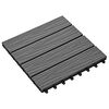 vidaXL 11 pcs Decking Tiles Deep Embossed WPC 30x30 cm 1 sqm Grey
