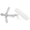 vidaXL Folding Anchor with Rope Silver 8 kg Hot Dip Galvanized Cast Iron