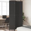 vidaXL Room Divider&nbsp;3 Panels Black Solid Wood Paulownia