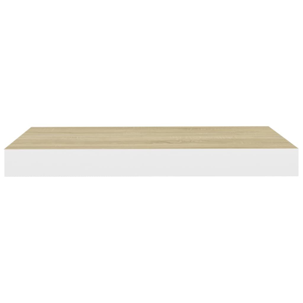vidaXL Floating Wall Shelf Oak and White 40x23x3.8 cm MDF