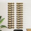 vidaXL Wall Mounted Wine Rack for 12 Bottles 2 pcs Gold Iron