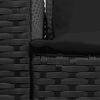 vidaXL Garden Sofa 5-Seater with Cushions Black Poly Rattan