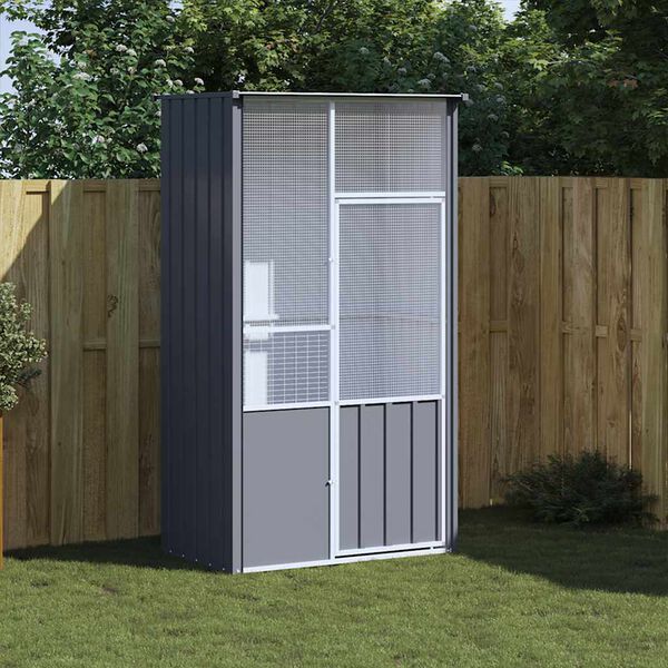 vidaXL Bird Cage Anthracite 115x78x200 cm Galvanised Steel