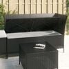 vidaXL 3 Piece Garden Lounge Set with Cushions Black Poly Rattan