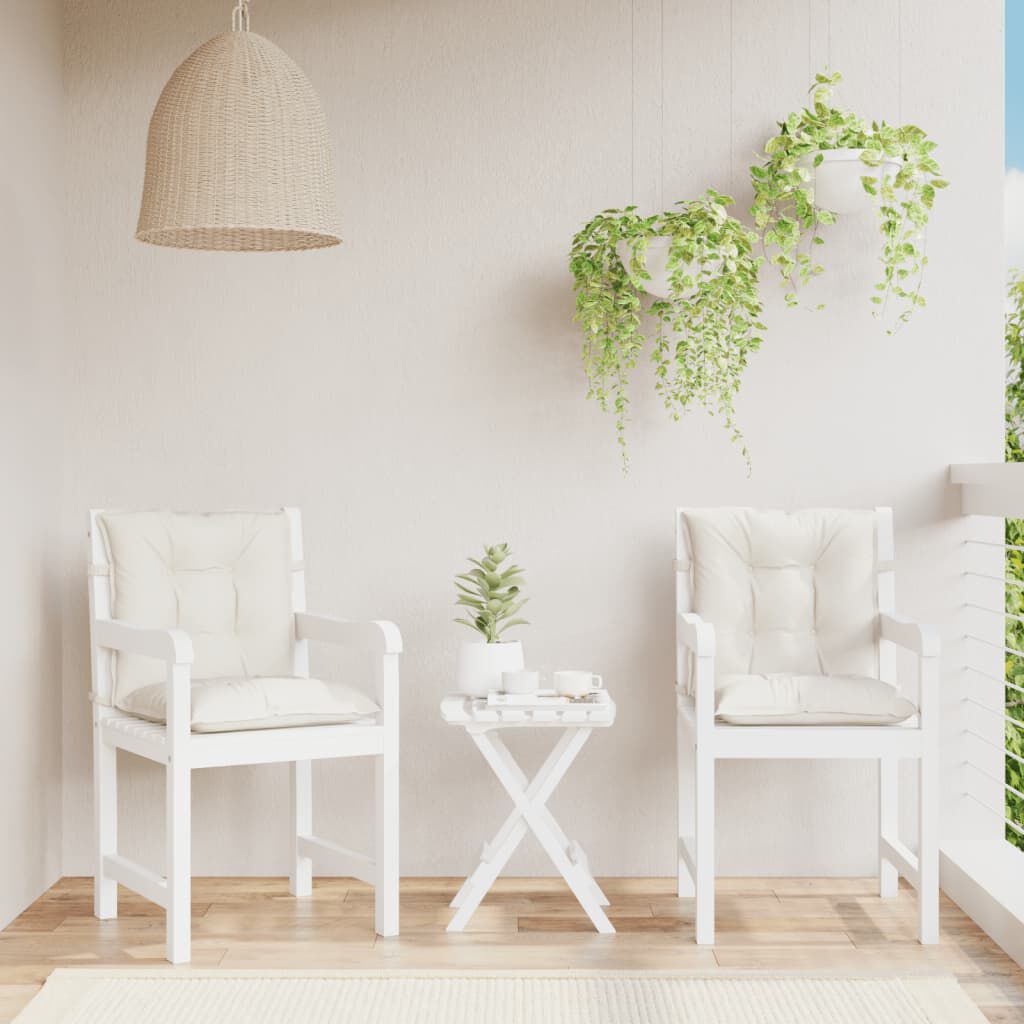 vidaXL Lowback Chair Cushions 2 pcs Melange Cream 100x50x7 cm Fabric