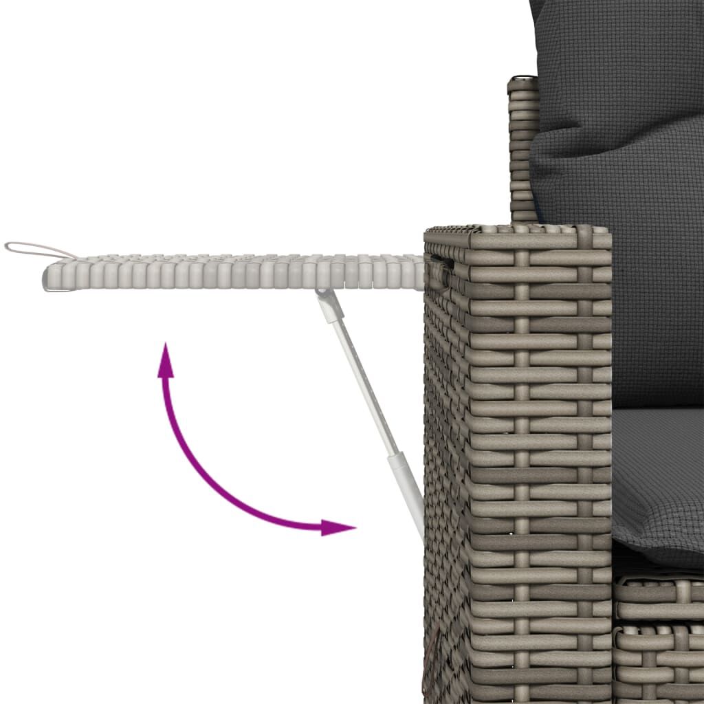 vidaXL 6 Piece Garden Sofa Set with Cushions Grey Poly Rattan
