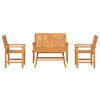 vidaXL Garden Lounge Set 4 pcs Brown Solid Acacia Wood