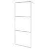 vidaXL Walk-in Shower Wall with Shelf Chrome 80x195 cm ESG Glass&Aluminium