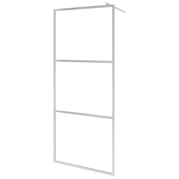 vidaXL Walk-in Shower Wall with Shelf Chrome 80x195 cm ESG Glass&Aluminium