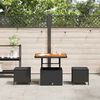 vidaXL Garden Dining Set 3 pcs Black Poly rattan