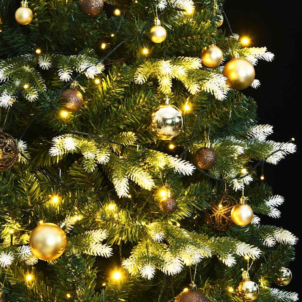 vidaXL Artificial Hinged Christmas Tree 150 LEDs & Ball Set 120 cm