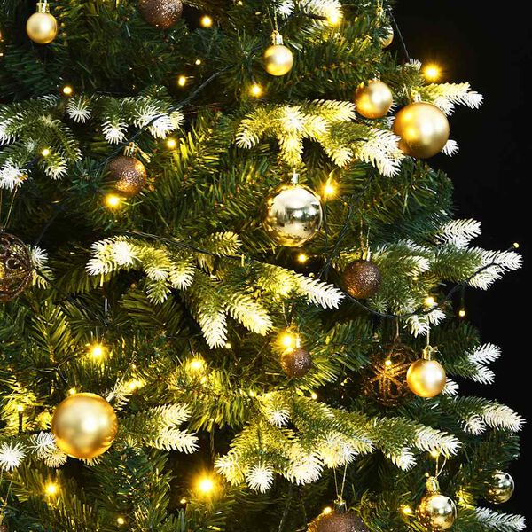 vidaXL Artificial Hinged Christmas Tree 150 LEDs & Ball Set 120 cm