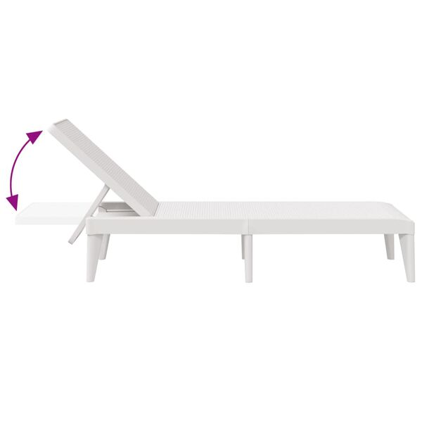 vidaXL Sun Lounger White 186x60x29 cm PP