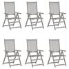 vidaXL Garden Reclining Chairs 6 pcs with Cushions Solid Acacia Wood