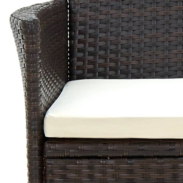 vidaXL Garden Chairs with Cushions 2 pcs Poly Rattan Brown