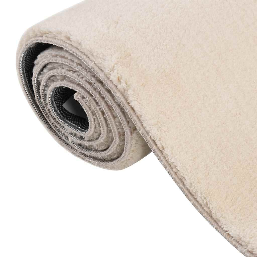 vidaXL Washable Rug Soft Shaggy Beige 160x230 cm Anti Slip