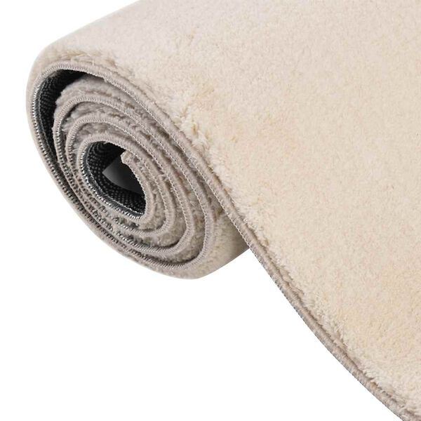 vidaXL Washable Rug Soft Shaggy Beige 160x230 cm Anti Slip