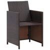 vidaXL 11 Piece Outdoor Dining Set with Cushions Poly Rattan Brown