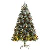 vidaXL Artificial Hinged Christmas Tree 300 LEDs & Ball Set 210 cm
