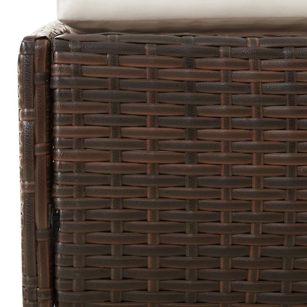 vidaXL Sunbed with Foldable Roof Brown 200x114x128 cm Poly Rattan