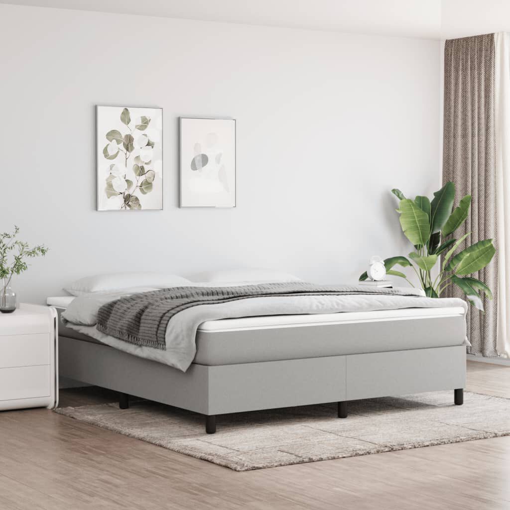 vidaXL Bed Frame without Mattress Light Grey California King Fabric (US Only)