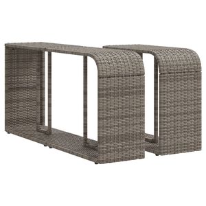 vidaXL Storage Shelves 2 pcs Grey Poly Rattan