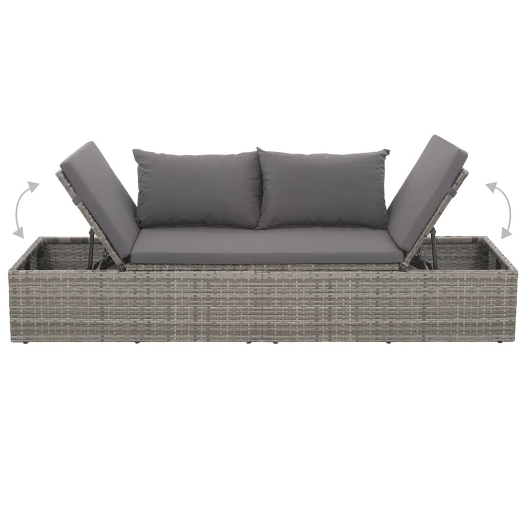vidaXL Garden Bed Grey 195x60 cm Poly Rattan
