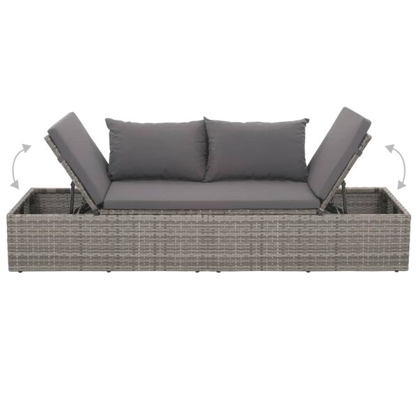 vidaXL Garden Bed Grey 195x60 cm Poly Rattan