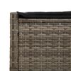 vidaXL Double Sun Lounger with Cushions Grey Poly Rattan