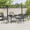 vidaXL Garden Dining Set 5 pcs Black Poly Rattan