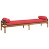 vidaXL Garden Bench with Cushion Brown Poly Rattan Acacia