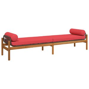 vidaXL Garden Bench with Cushion Brown Poly Rattan Acacia