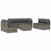 vidaXL 8 Piece Garden Lounge Set with Cushions Grey Poly Rattan