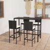 vidaXL 5 Piece Garden Bar Set with Cushions Poly Rattan Black