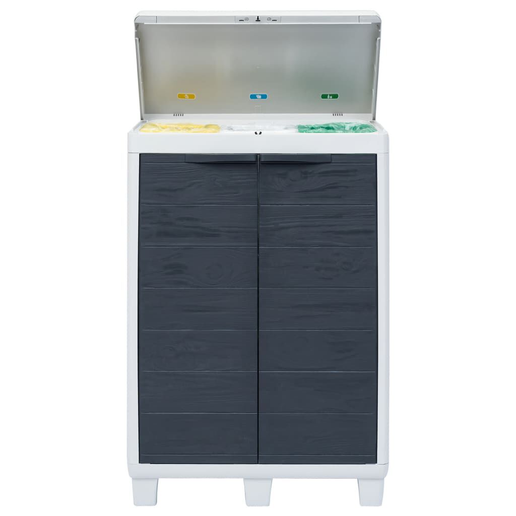 vidaXL Garden Dustbin with 3 Bags Dark Grey 65x38x102 cm