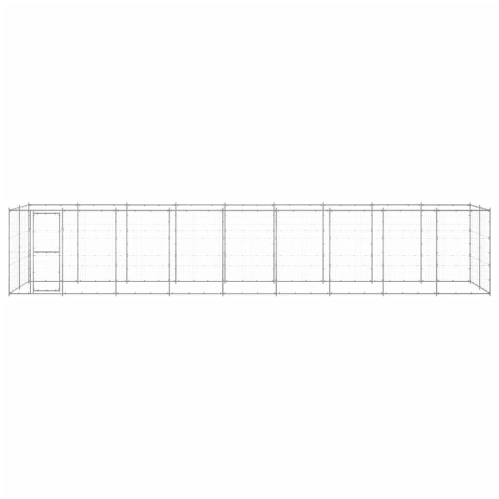 vidaXL Outdoor Dog Kennel Galvanised Steel 21.78 m²