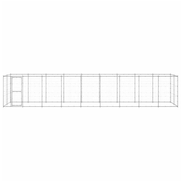 vidaXL Outdoor Dog Kennel Galvanised Steel 21.78 m²