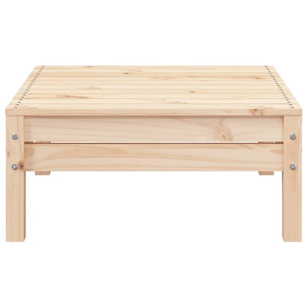 vidaXL Garden Sofa 2-Seater with Footstool Solid Wood Pine