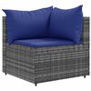 vidaXL 6 Piece Garden Lounge Set with Cushions Grey Poly Rattan