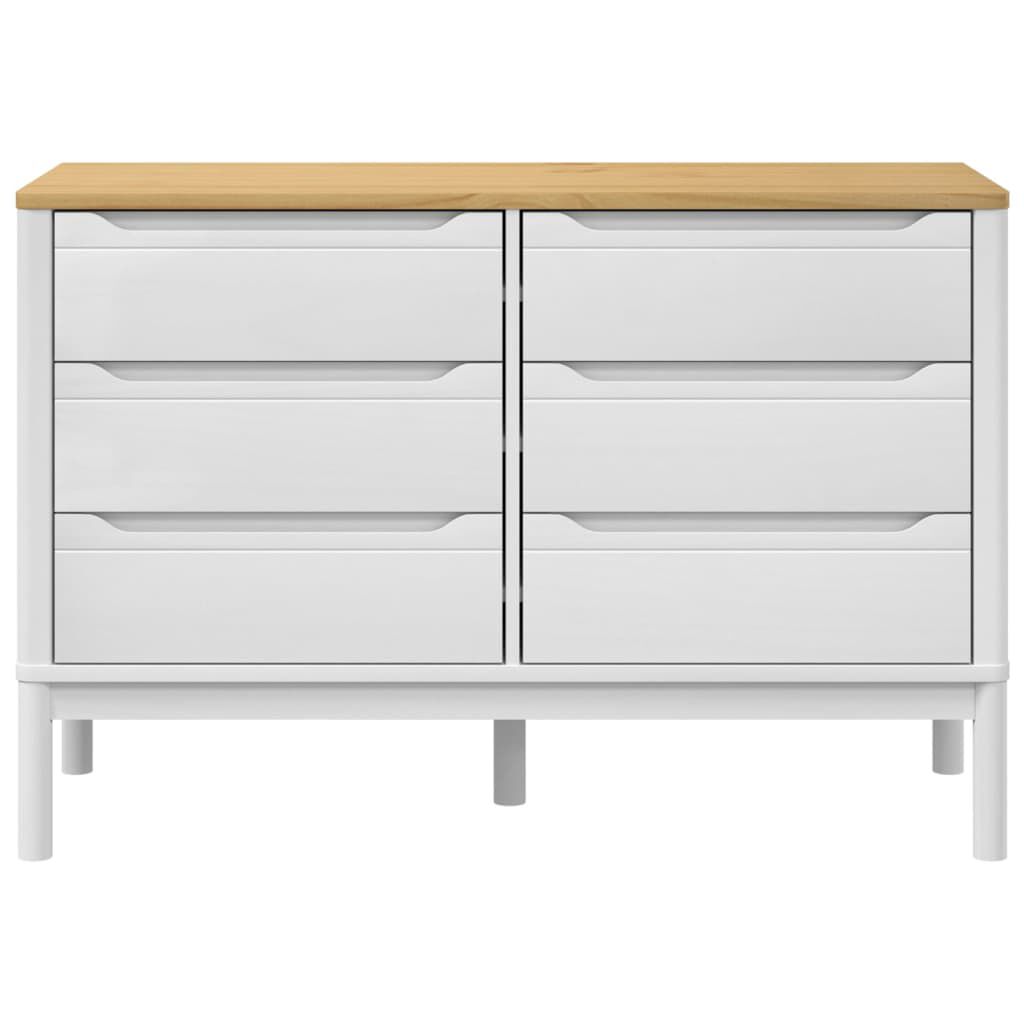 vidaXL Chest of Drawers FLORO White Solid Wood Pine