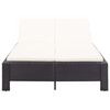 vidaXL 2-Person Sunbed with Cushion Black Poly Rattan