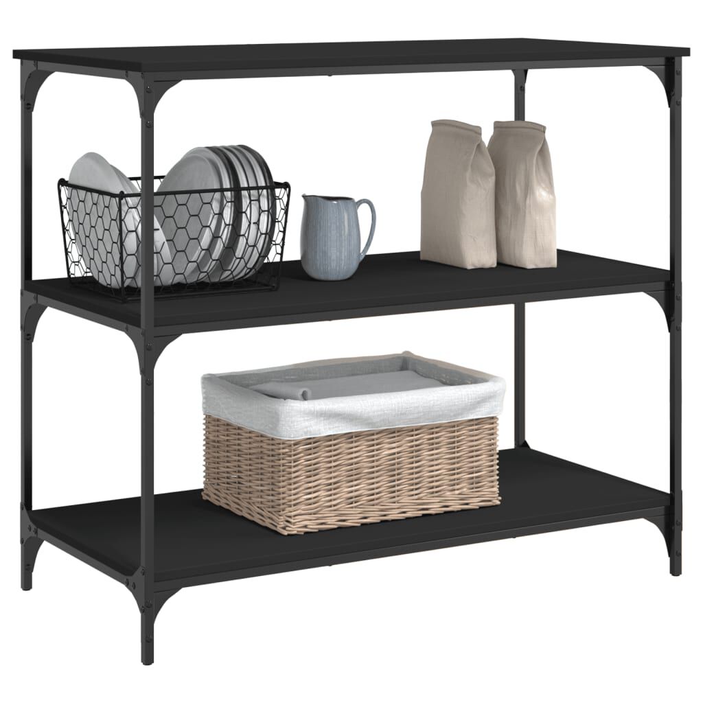 vidaXL Kitchen Trolley Black 102x50x95 cm Engineered Wood