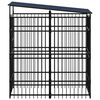 vidaXL Outdoor Dog Kennel with Roof Steel 1.84 m²