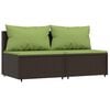 vidaXL 3 Piece Garden Lounge Set with Cushions Brown Poly Rattan