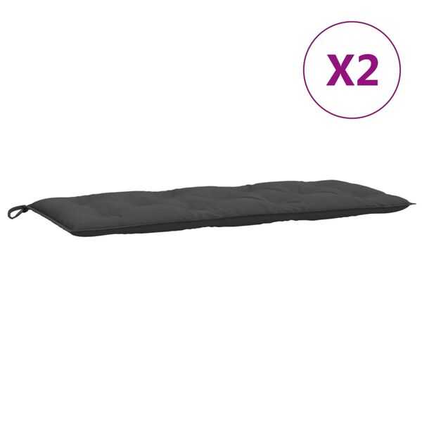 vidaXL Garden Bench Cushions 2 pcs Melange Anthracite 120x50x7 cm Fabric