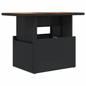 vidaXL Garden Table Black 100x55x73 cm Poly Rattan and Acacia Wood