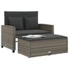 vidaXL Garden Sofa with Cushions 2-Seater Grey Poly Rattan