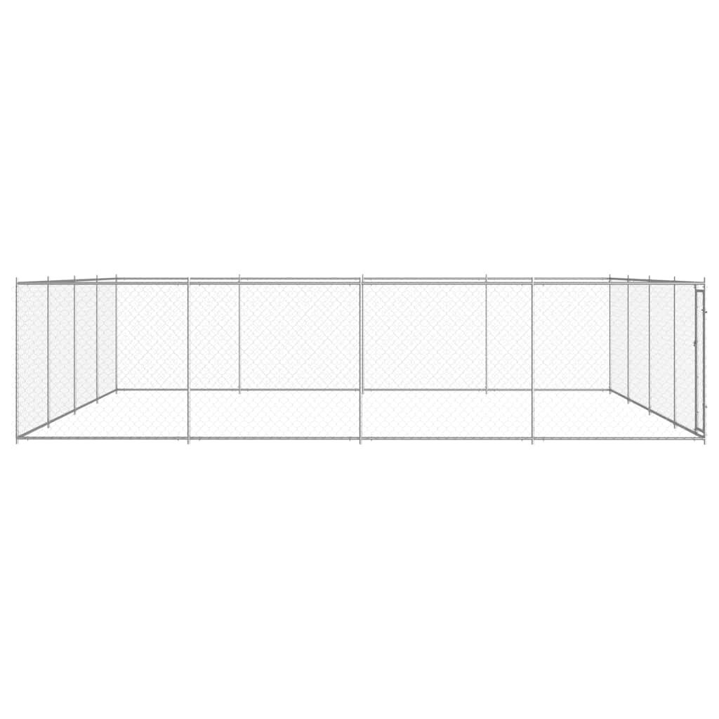 vidaXL Outdoor Dog Kennel Galvanised Steel 760x760x185 cm