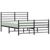 vidaXL Metal Bed Frame without Mattress with Footboard Black 150x200cm
